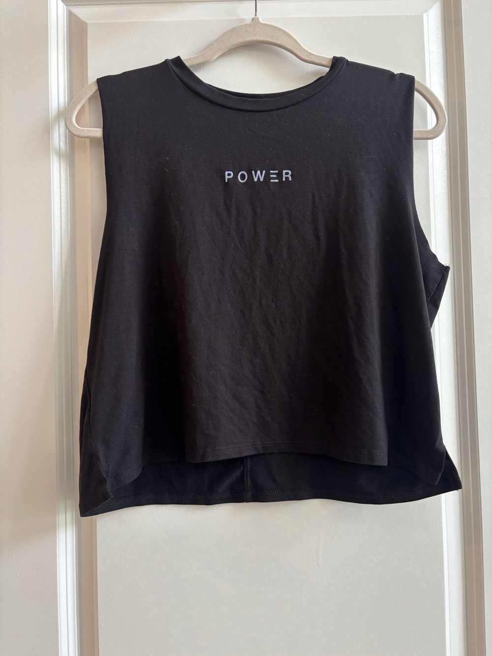 good hYOUman Black Crop Muscle Tee